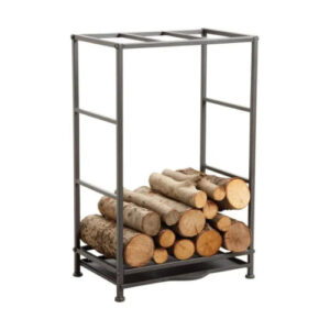 Rack porte-bûches métal gris L.50 cm l.36 cm H.80 cm