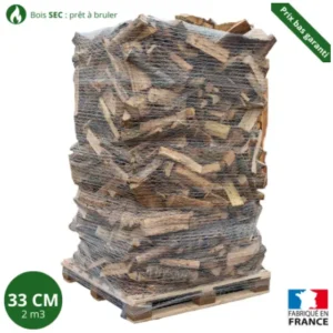 Bois de chauffage - 33 cm - ballot sur palette - 2 m3