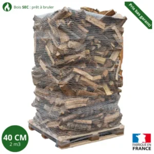 Bois de chauffage - 40 cm - ballot sur palette - 2 m3