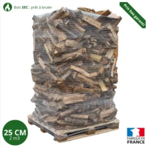 Bois de chauffage - 25 cm - ballot sur palette - 2 m3